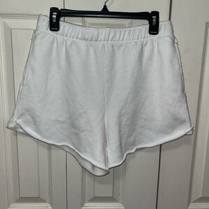 Aerie women’s white throwback fleece shorts